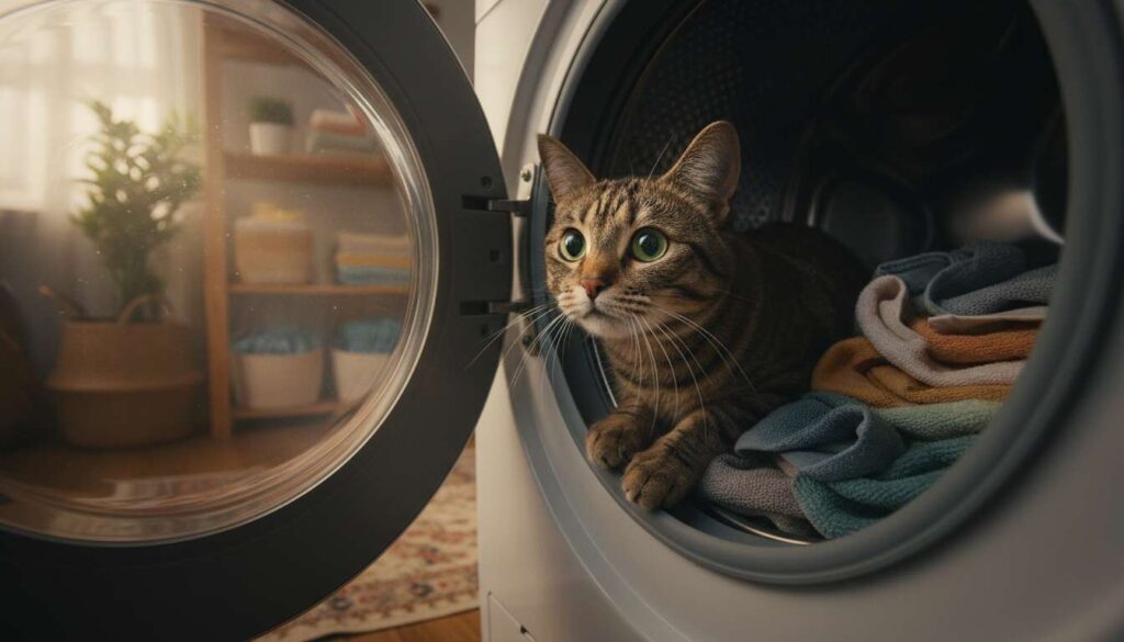 Gatto in lavatrice, la padrona ferma il lavaggio e lo salva: il “miracolo di Natale” di Anacleto