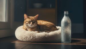Mettere una bottiglia ghiacciata vicino alla cuccia del gatto: a cosa serve e quando farlo