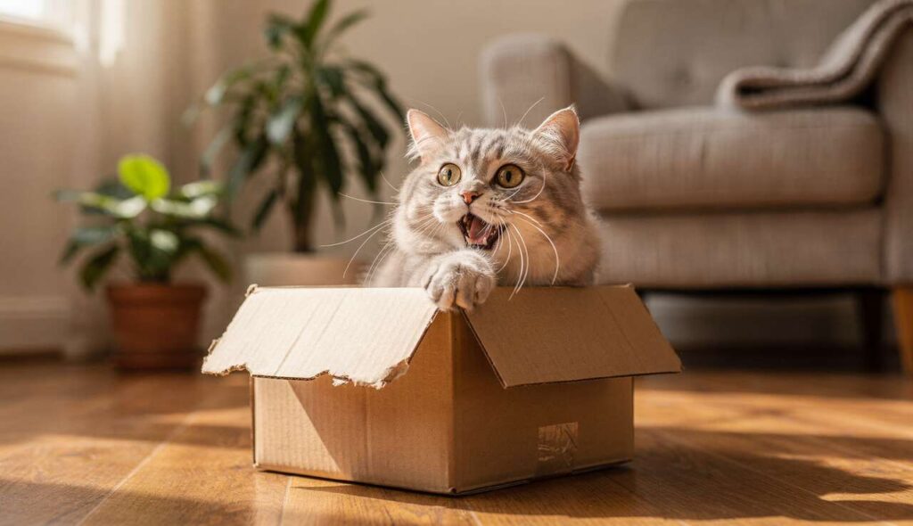 Perché una piccola scatola è molto utile per un gatto